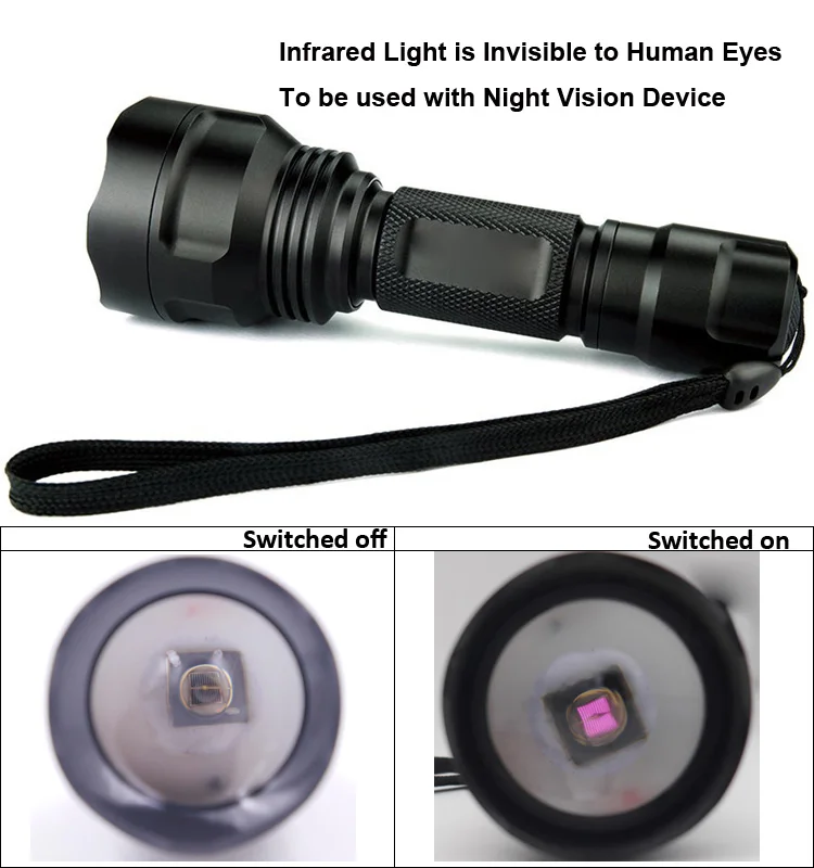 Инфракрасный фонарик Oslon SFH 4716S красный 850 нм 1 режим функция ночного видения