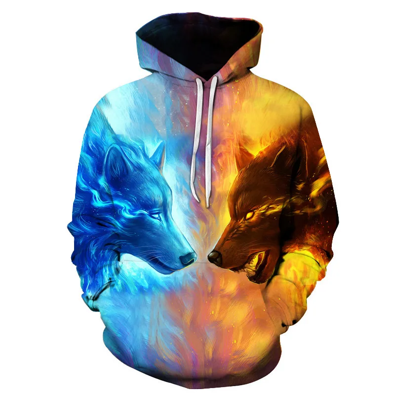 3D Printing Sweatshirts 2018 New Fashion Men's Hooded Hoodies Men and Women Sportswear Pullovers Loose | Мужская одежда