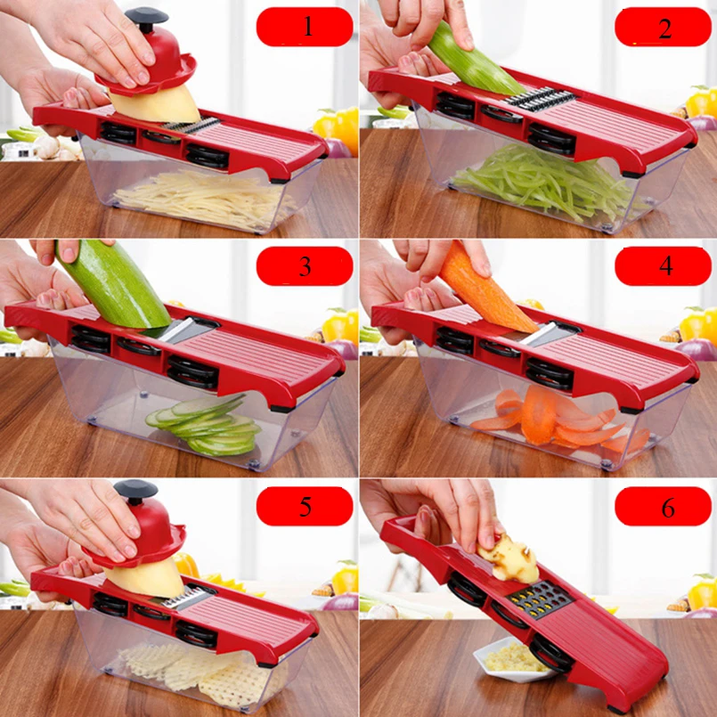 Многофункциональный Mandoline резак для овощей с 5 сырорезка из нержавеющей стали