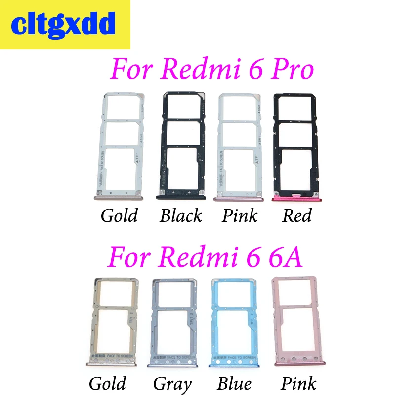 

cltgxdd For Redmi 6 6A Micro SIM Card Tray Slot Holder Dual SIM Slot For Xiaomi Redmi 6 Pro/ Redmi A2 Lite Replacement Parts