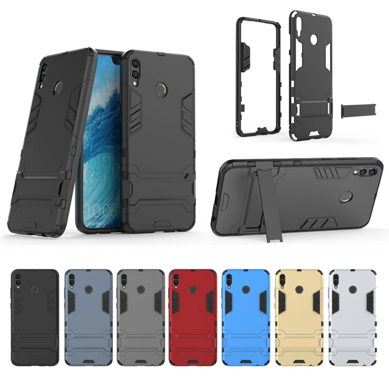 Coque чехол на Honor 8x Max Чехлы для huawei максимальный задняя Броня синий пластик
