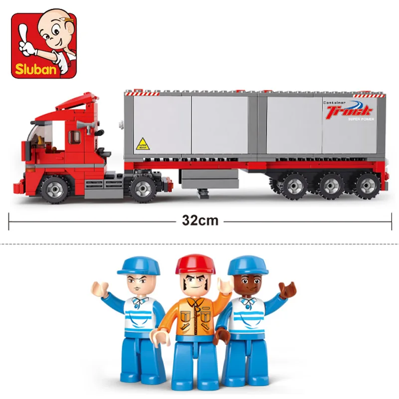 Модель Sluban строительные наборы совместимы с lego городской грузовик 520 3D блоки