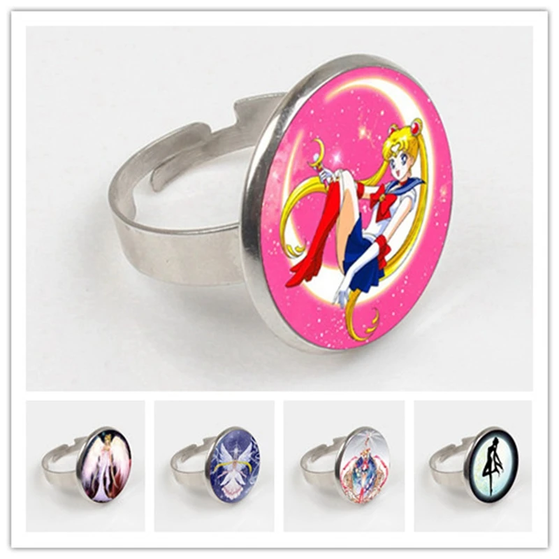 Кольцо GDRGYB в стиле Sailor Moon винтажное Круглое Стеклянное B & M 2019|Кольца| |
