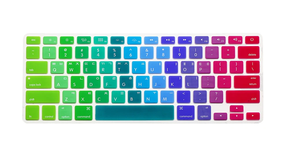 Корейская клавиатура чехол для Mac Book Air pro13 15 дюймов A1466 A1278 A1502 retina Клавиатура для ноутбука Чехлы цветная клавиатура пленка - Цвет: Многоцветный