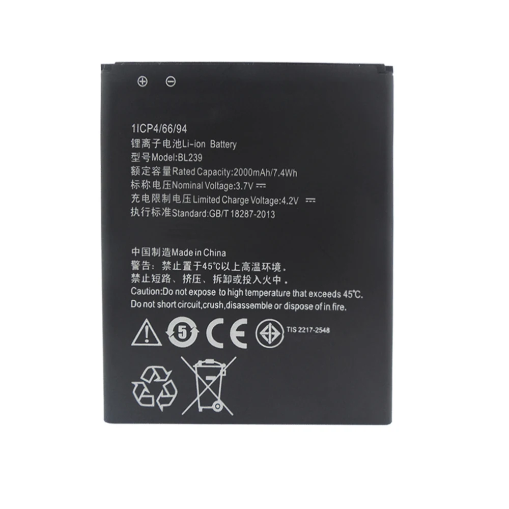 10 шт./лот BL239 Аккумулятор для Lenovo A399 A330E A3500 HV аккумулятор батарея 2000