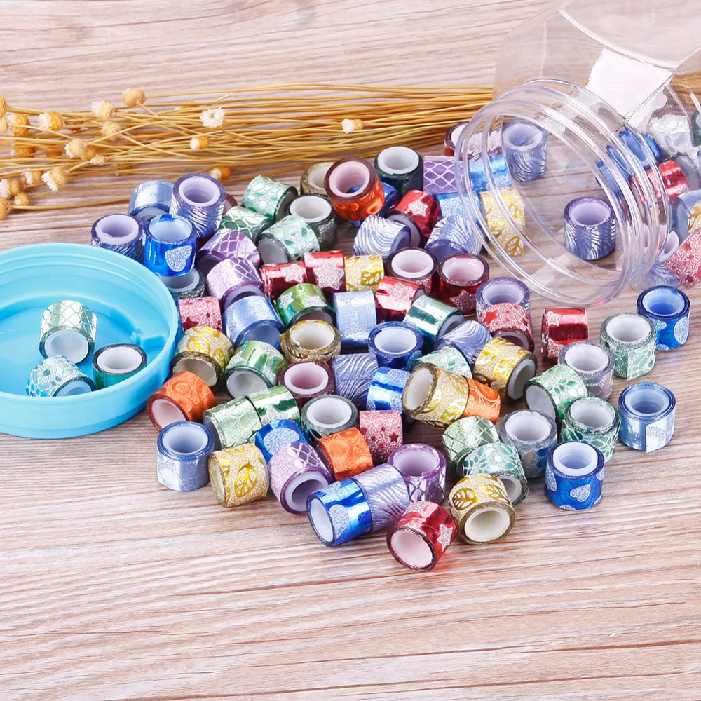 100 шт. новая блестящая липкая бумага мини цветная лента DIY декоративная клейкая