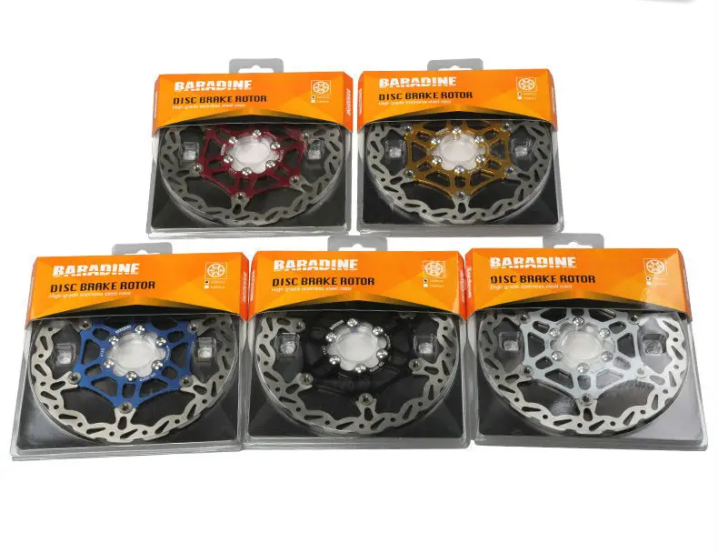 Baradine свет Вес красочный велосипед вращающийся диск тормозной ротор 160 мм 180 6 болт
