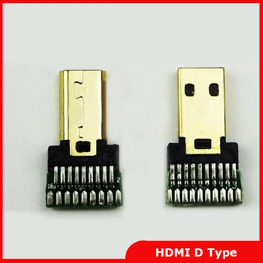 10 шт./лот позолоченный Micro HDMI штекер D Тип шина сварной проволоки с печатной платой