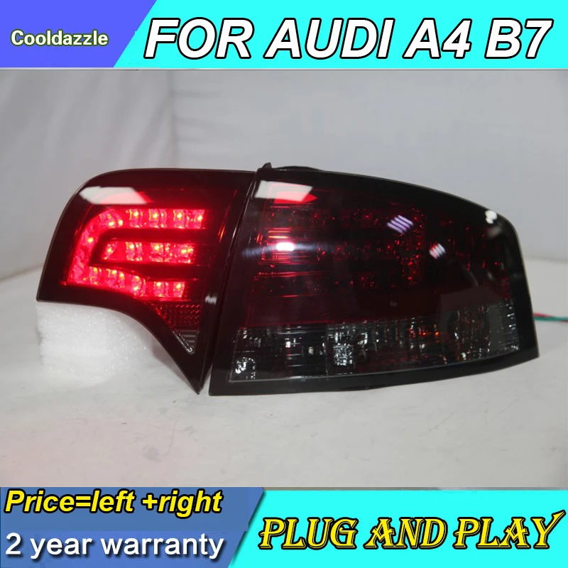 Задние фонари для AUDI A4 B7 задние 2005 2006 2007 2008 год задний фонарь дымчатый черный|Фара