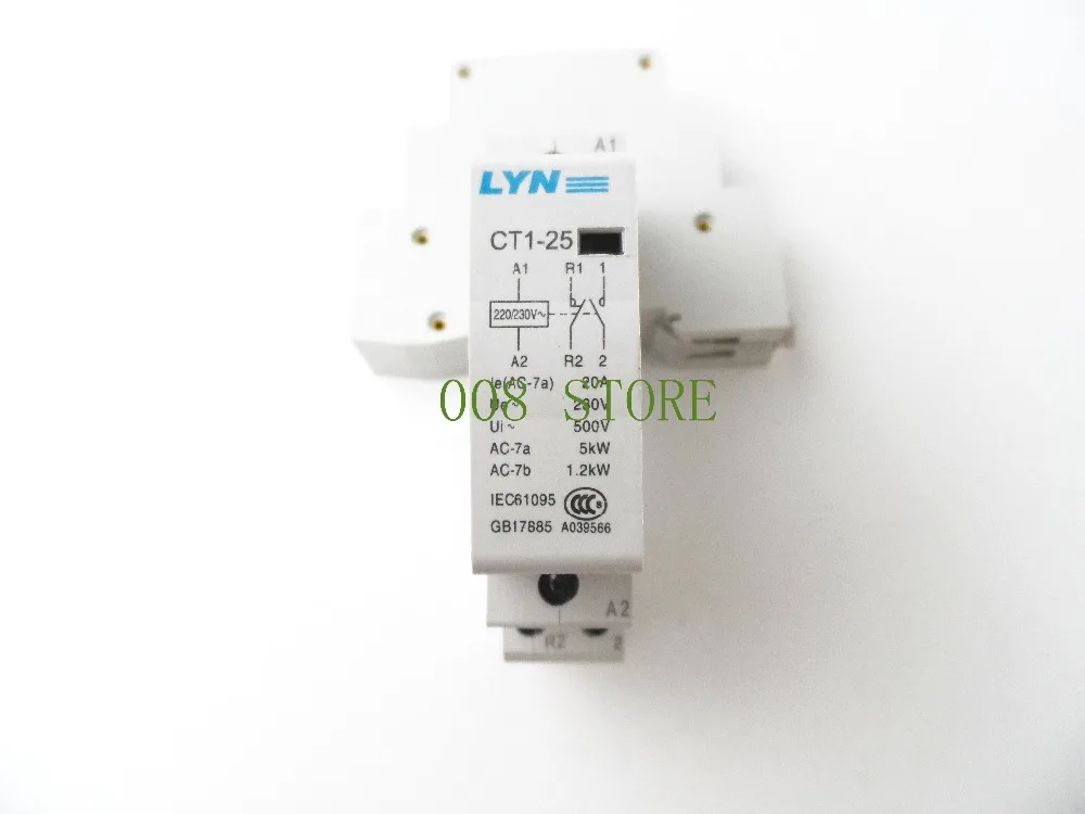 CT 2P 20A 220V 1NO 1NC AC контактор для дома/бытовой КОНТАКТНЫЙ модуль LYN|contactor ac|contactors ac