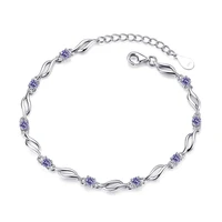 925 sterling silver fashion shiny crystal bracelets for women jewelry wedding gift wholeslae charms bracelet drop shipping