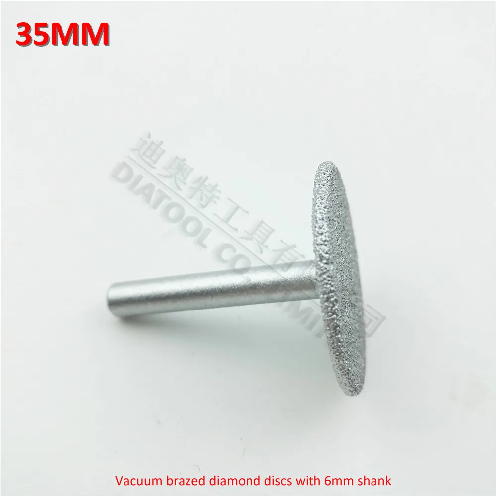 

DIATOOL Dia35mm Vacuum brazed diamond discs with 6mm shank for cutting grinding and engraving diamond disc