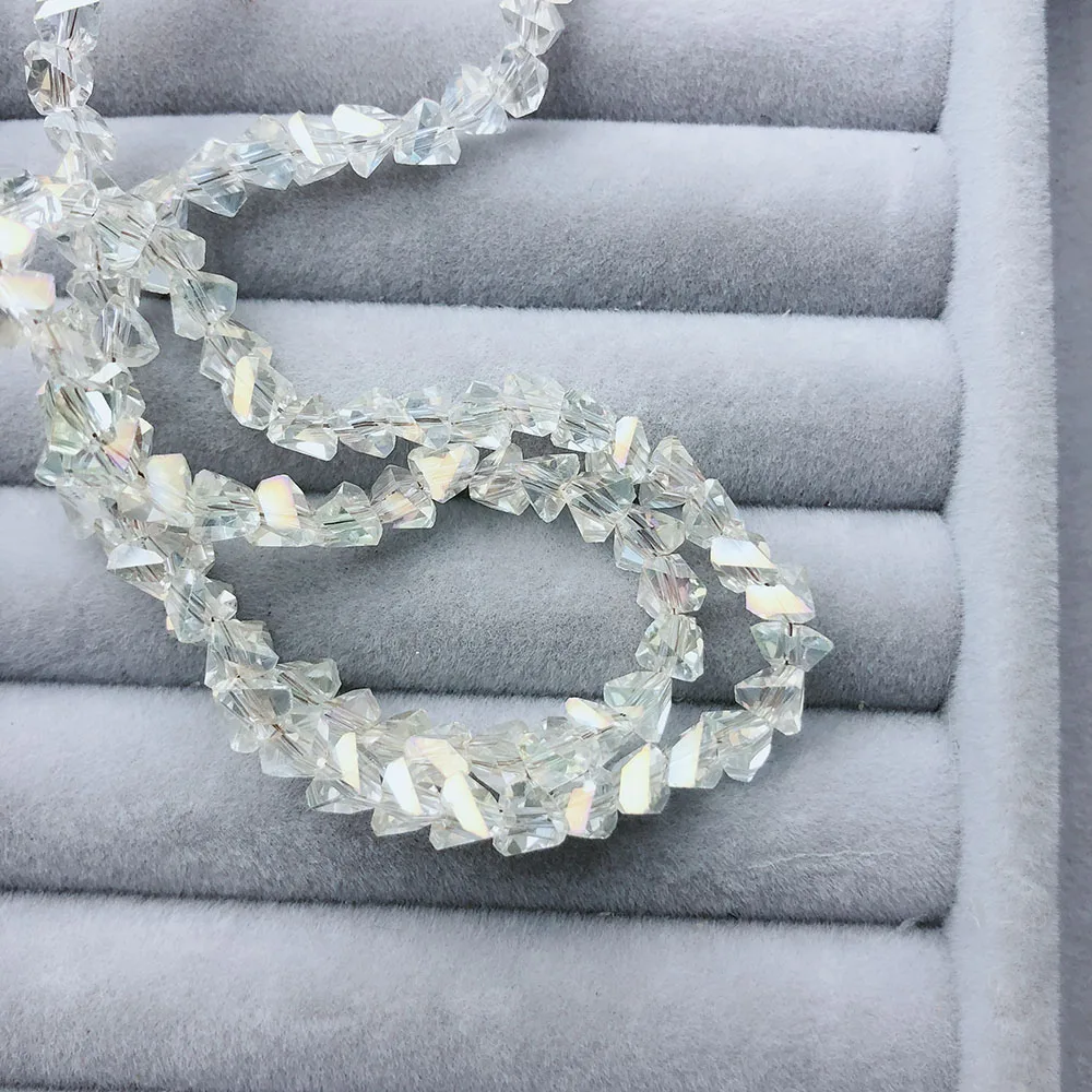 DIY браслет из драгоценных камней 3d хрустальные бусины 2 отверстия, 145 шт./лот, 4 мм 6 мм Круглый угол тетраэдрон аксессуары для одежды ремесло