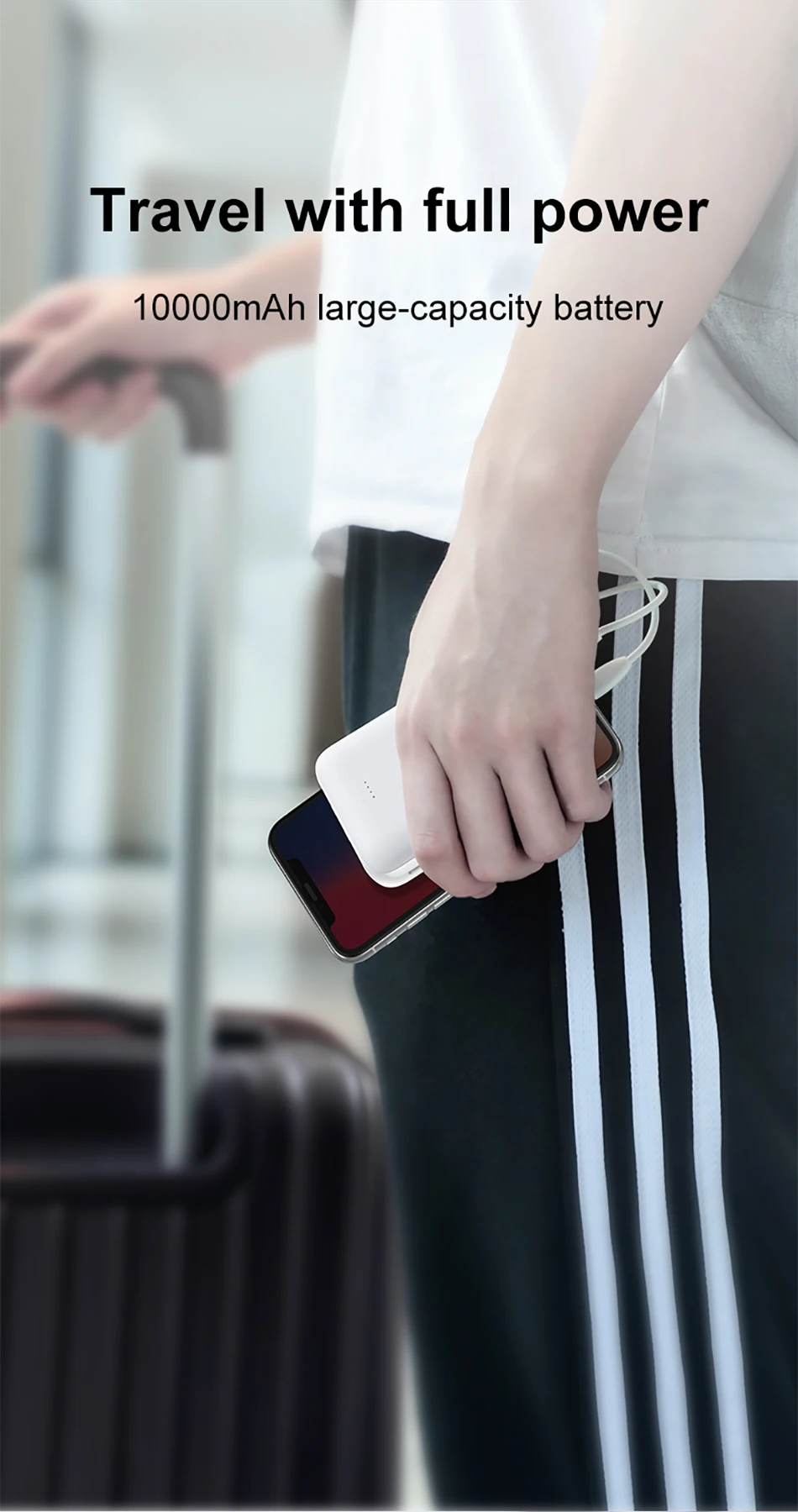 Baseus Mini, 10000 мА/ч, Дополнительный внешний аккумулятор для Xiaomi, huawei, samsung, iPhone, портативный внешний аккумулятор с двумя usb-портами, зарядное устройство