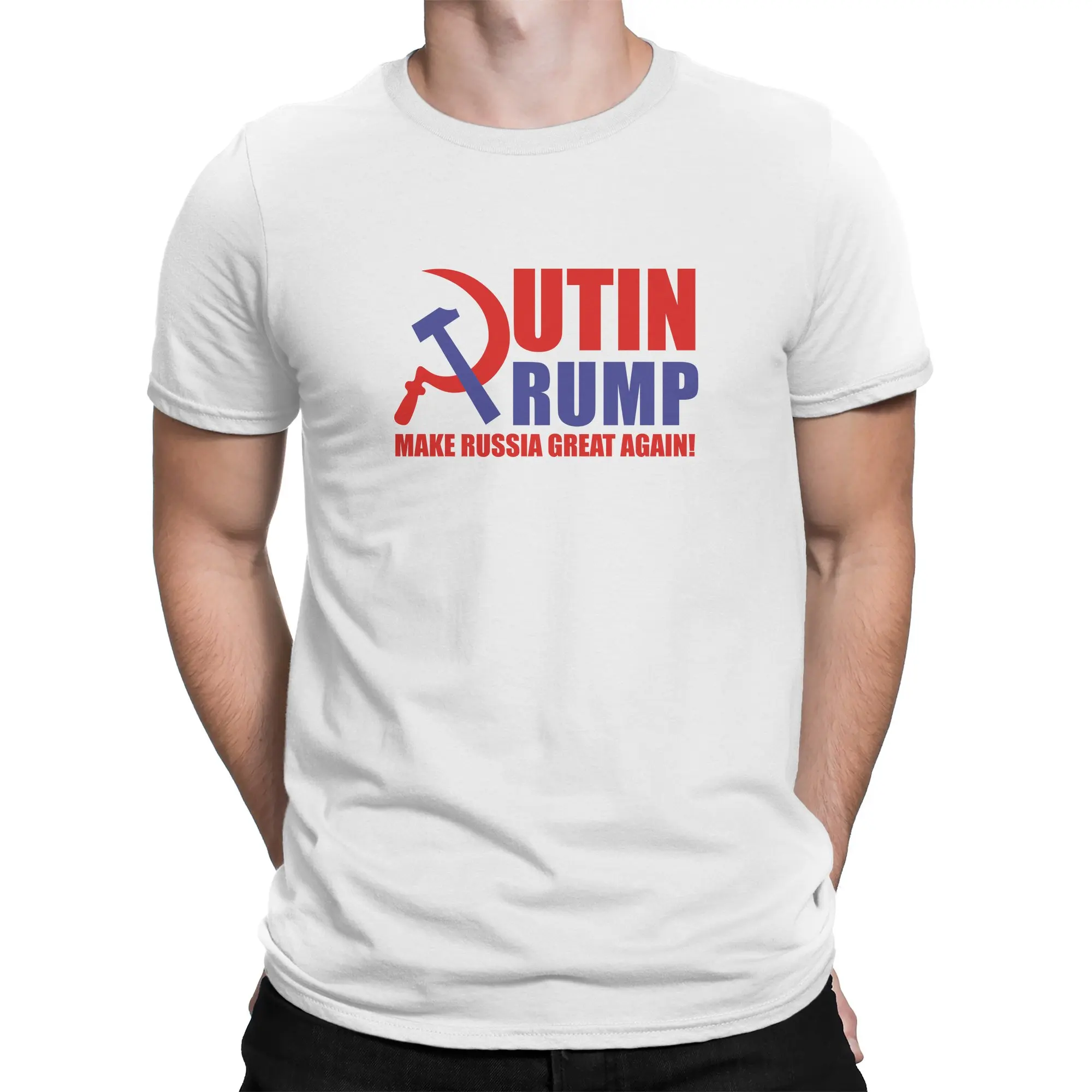 Make Great Again футболка Трамп с Путиным уличная хип хоп для мужчин короткие