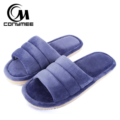 CONYMEE/зимние мужские тапочки; Новинка года; Теплая мужская домашняя обувь; Мягкие осенние кроссовки из флока; домашняя обувь на плоской подошве; тапочки; Pantufa - Цвет: ZJ-STPM Blue