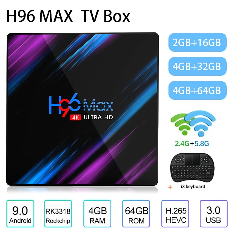 Оригинальный H96 MAX tv Box S 4K HDR Android 9 0 Ultra HD 4G 16G 32G 64G wifi Cast Netflix IPTV Set top стример