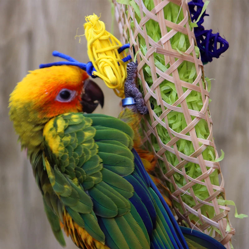 

Hot Selling Grass Bird Parrot Swing Cage Toys Foraging Toy Chew Bites For Parakeet Cockatiel Swing Cages Play Toys Pet Supplies