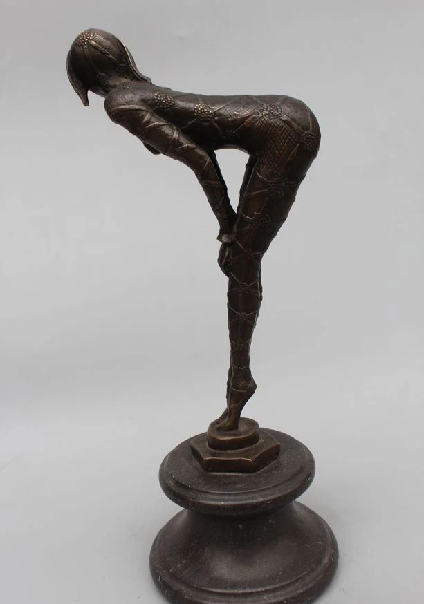 19&quotWestern Art Bronze Marble Raised buttocks Belle Women sculpture Statue | Дом и сад
