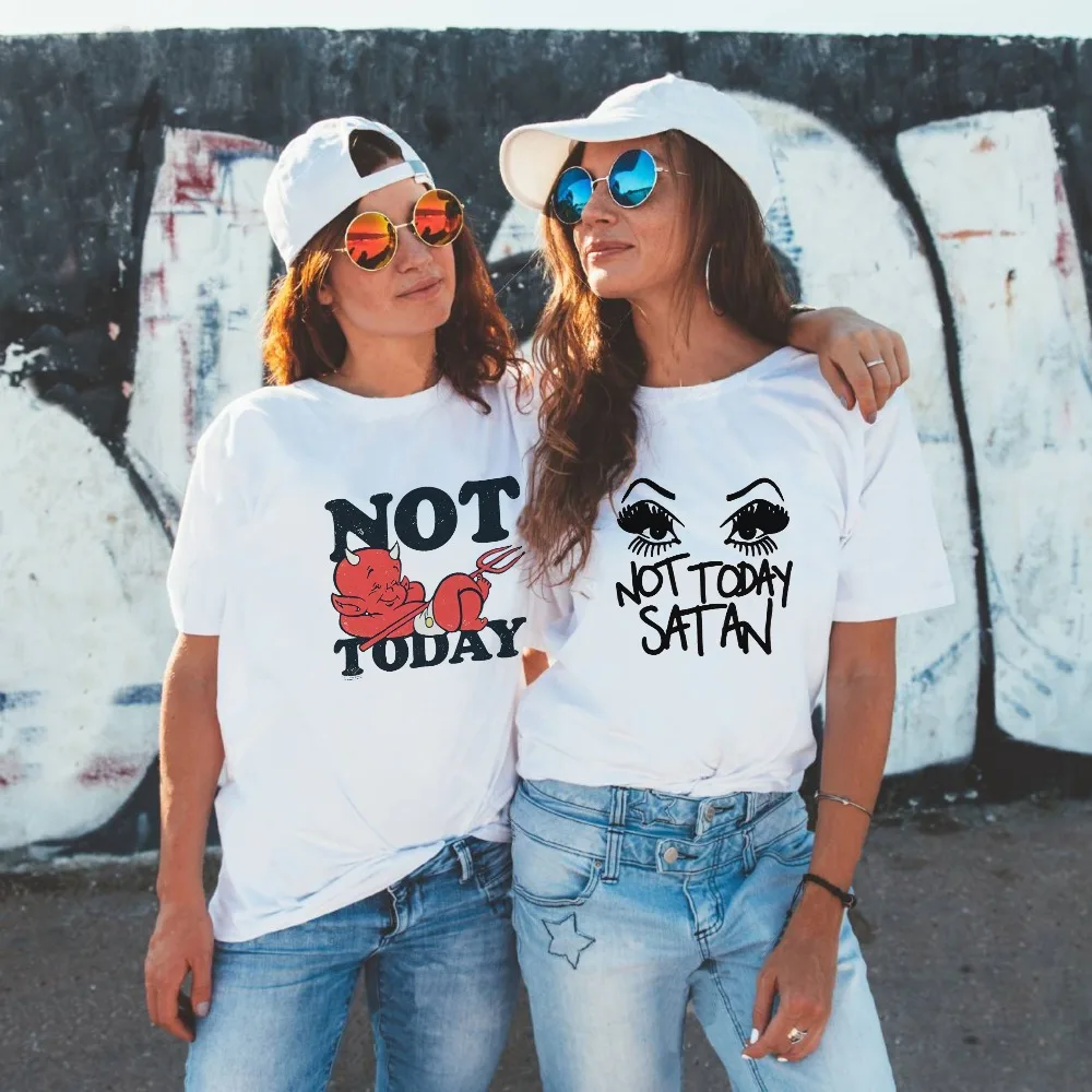 Not Today Art футболка Женская Хлопок 2019 Харадзюку Эстетическая Футболка женская