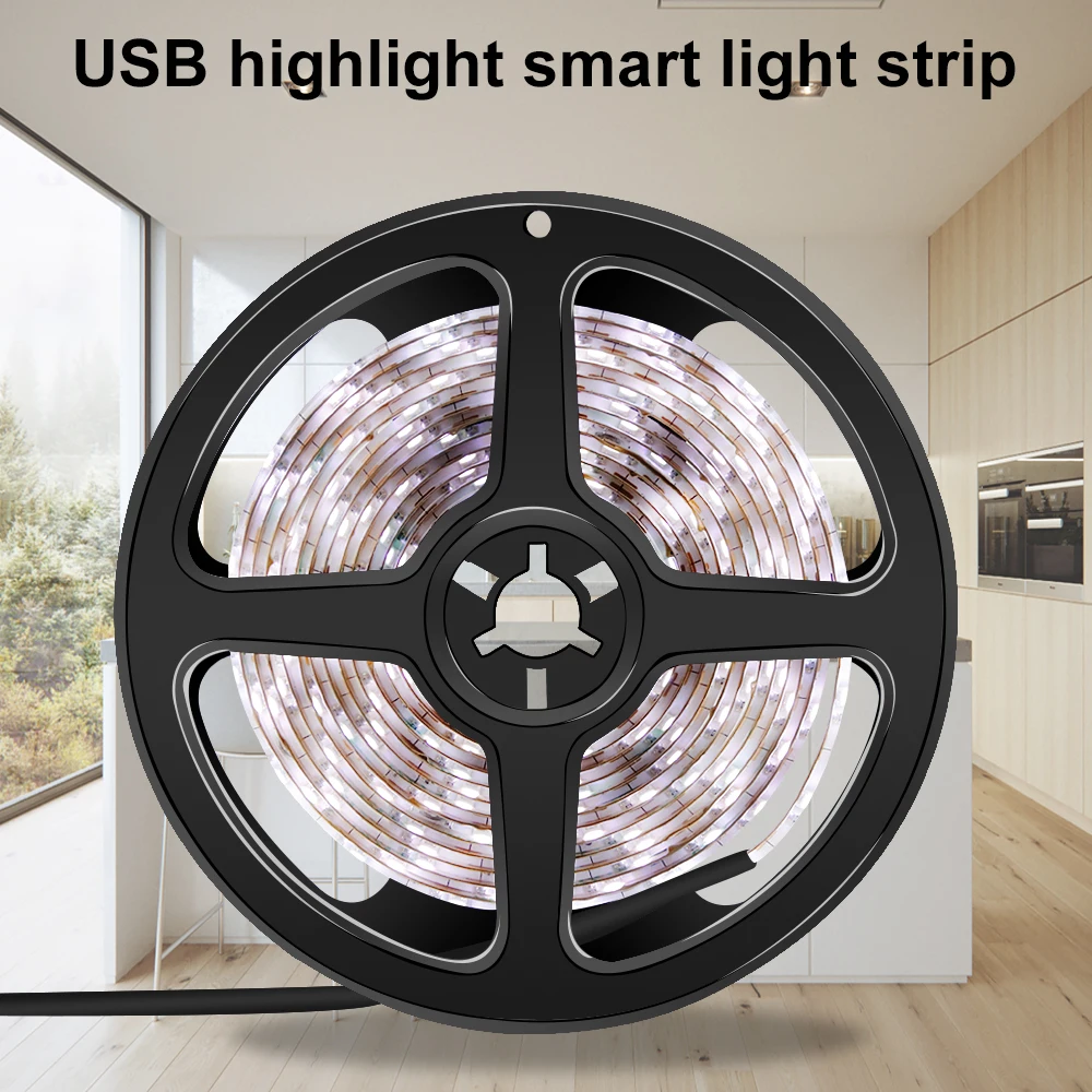 USB СВЕТОДИОДНЫЙ светильник 2835SMD водонепроницаемый 5 в гибкий светодиодный настенный светильник Fita лента 1 м 2 м 3 м 4 м 5 м ТВ-экран фоновый светильник для ванной комнаты