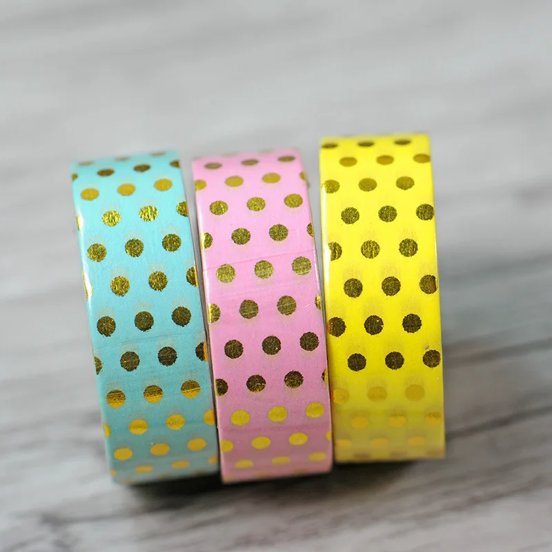

Dots Foil Washi Tape Scrapbooking Tools Cute Decorative Cinta Adhesiva Decorativa Japanese Stationery Washi Tapes