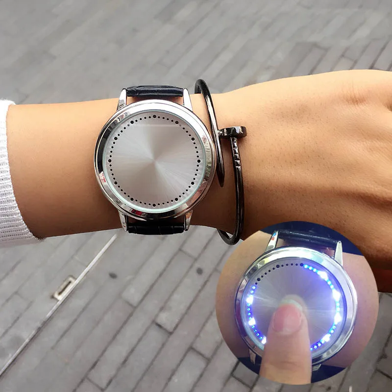 Оригинальные минималистичные кожаные обычные Водонепроницаемые светодиодные