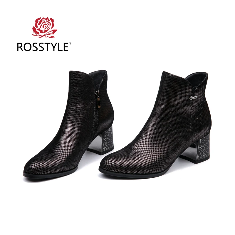 ROSSTYLE/модные базовые ботильоны из овечьей кожи Простые Женские ботинки