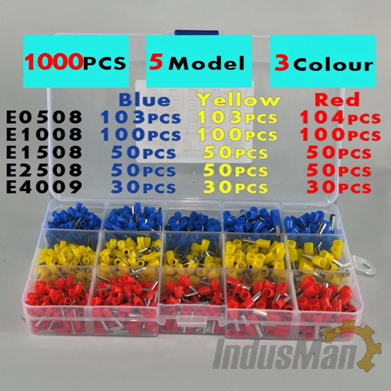 1000 шт./лот набор обжимных наконечников для проводов клемма шт. + ручной обжимной