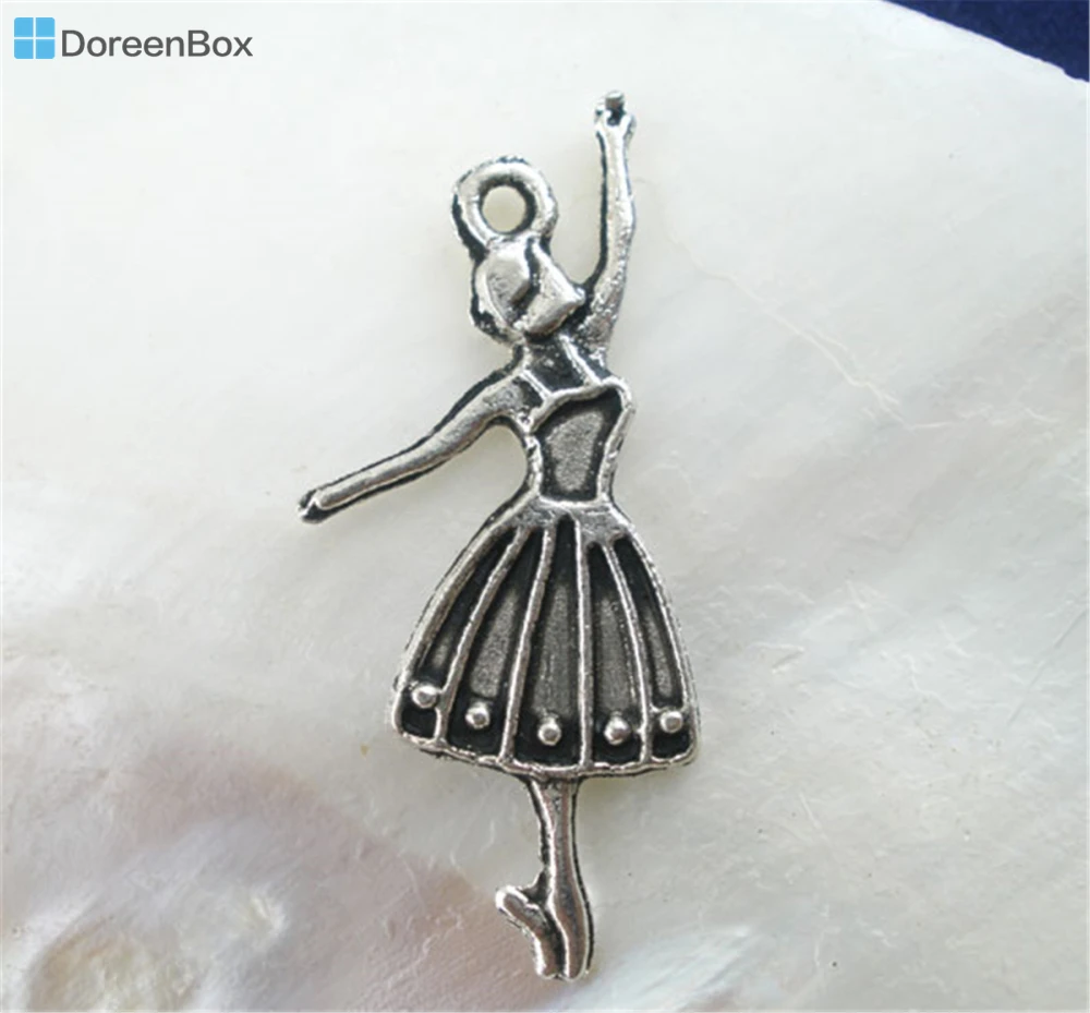 Doreen Box прекрасный 50 шт Серебряный цвет танцевальные украшения Подвески для