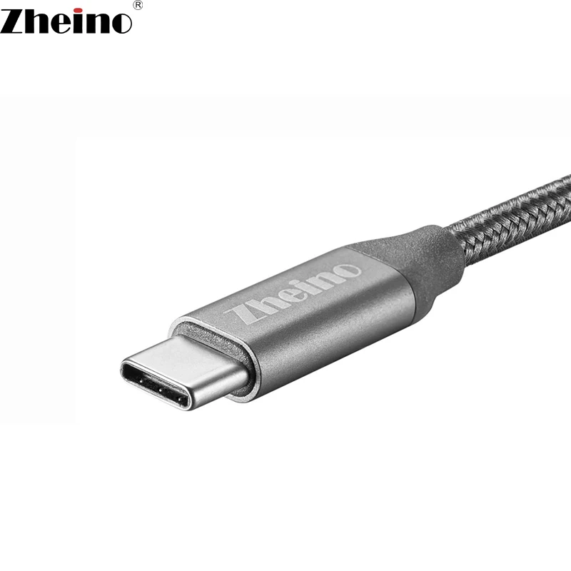 Zheino 1 м серый Тип usb к C плетеный нейлоновый на USB 3 0 А 2.4A высоком Скорость зарядки