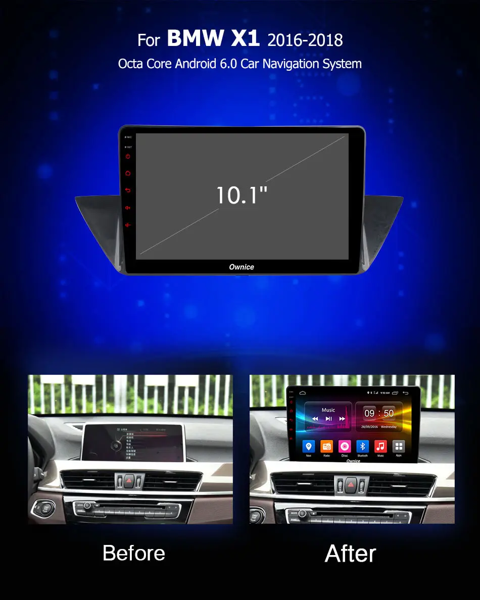 10 1 &quotOwnice K1 K2 K3 Восьмиядерный Android 9 0 автомобильный DVD для BMW X1 2016 2018 32GB Nand Flash 4G Wifi