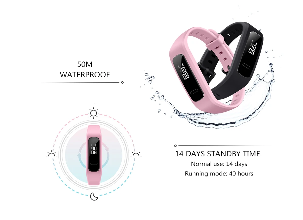huawei Band 3e Running Genius умный Браслет Шагомер 50 м водонепроницаемый башмак-пряжка трекер сна сообщение напоминание