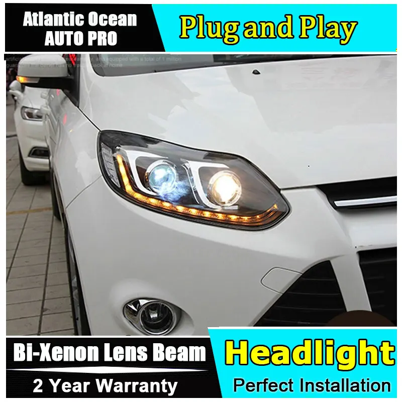 Автомобильный Стайлинг светодиодный ные фары для Ford Focus 3 2012-2014 cob сигнал drl HID