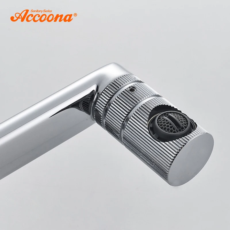 Accoona Bathroom Faucet Chrome Polished Solid Brass Single lever Antique Basin Mixer Tap Lavatory Water Taps A9390-1 | Обустройство