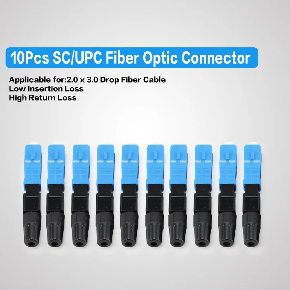 10Pcs SC/UPC Fiber Optic Connector FTTH Embedded Single Mode Assembly Quick Fast | Обустройство дома