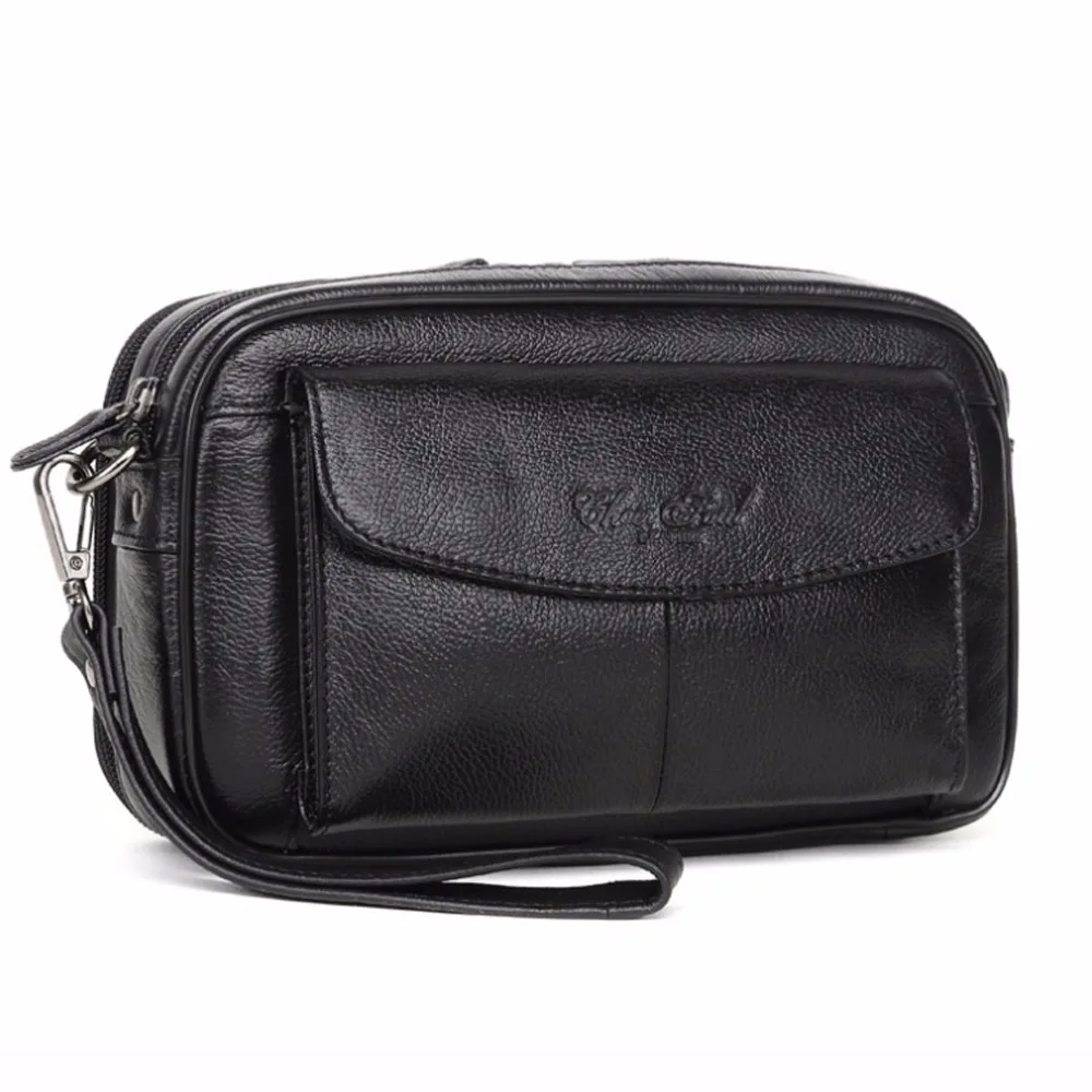 100% натуральная кожа мужская деловая сумка клатч Мобильный телефон чехол