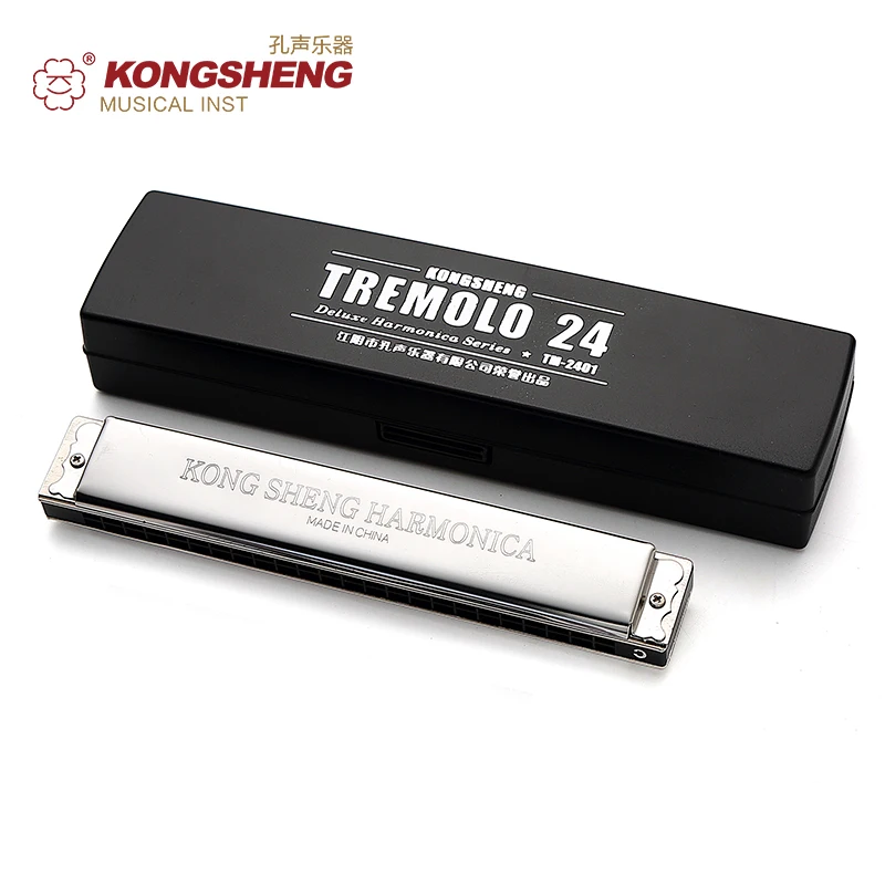 Губная гармошка KONGSHENG Tremolo с 24 отверстиями для рта или начинающих с/# C/D/# D/E/F/# F/G/# G/A/#