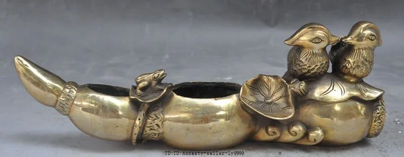 Рождество отмечен Китай латунь животное мандарин утка Yuanyang птица лягушка Лотос