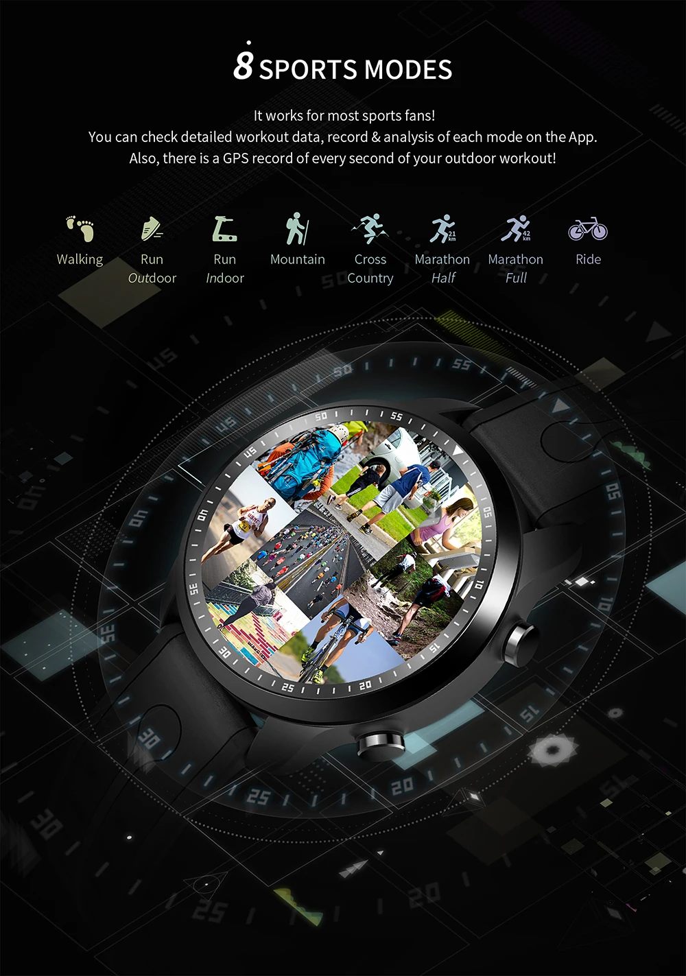 Новые Смарт-часы KC03 1,3 дюймов Android 6,0 МП камера MTK6737 4g gps wifi Bluetooth heartrate Шагомер Умные часы