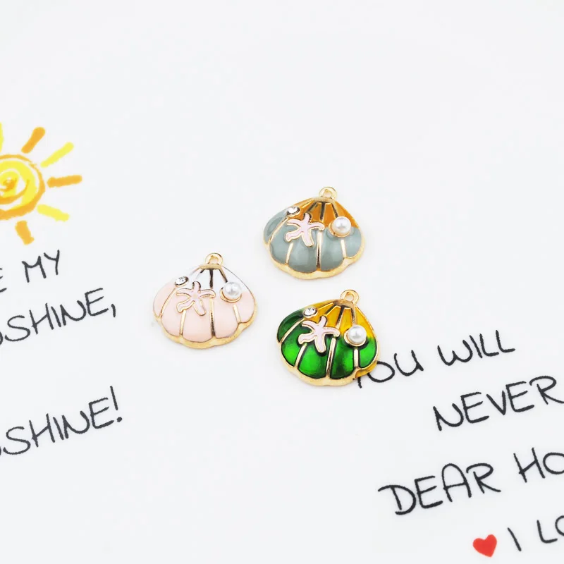 20 шт./лот Новое поступление 20*21 мм золотой тон прекрасный корпус эмаль шарм