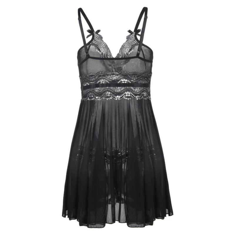 Кружевное платье сексуальное нижнее белье babydoll ночная рубашка дамское 2019 |