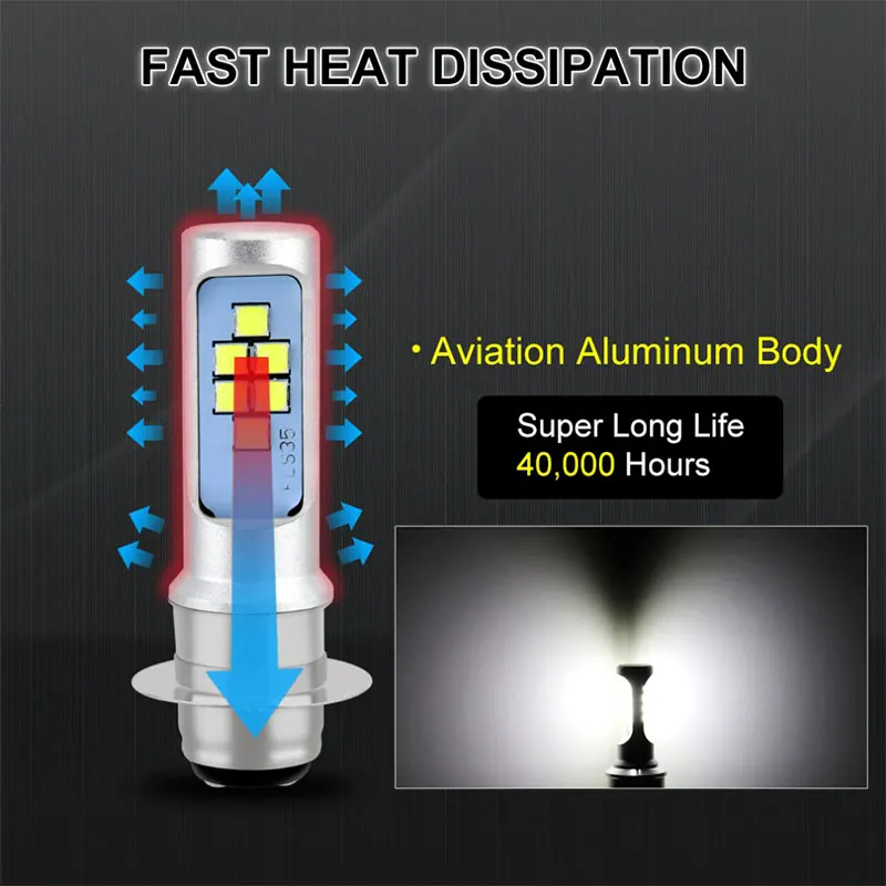 Головной светильник светодиодный супер яркая передняя лампа Скутер ATV 6000K белый