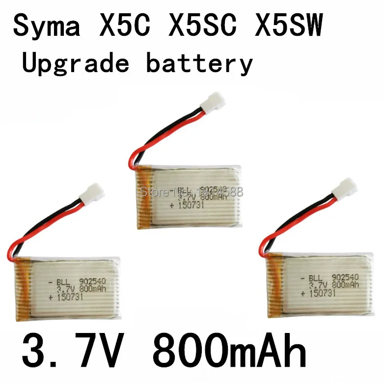 

3 шт. 800 мАч аккумулятор для Syma X5 X5C X5SW X5C-1 V931 H5C CX-30 SS40 FQ36 T32 T5W H42 запасные части для квадрокоптера