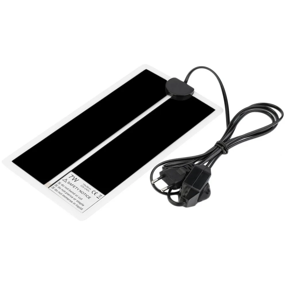 

2018 New 15*28CM Adjustable Temperature Reptile Heating Heater Mat Portable Size Super Thin Pet Heating Pad For Dog Cat EU plug