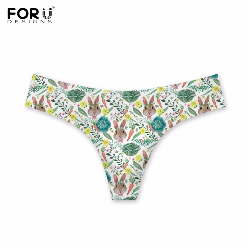 Женские сексуальные стринги FORUDESIGNS с милым мультяшным кроликом/Кроликом