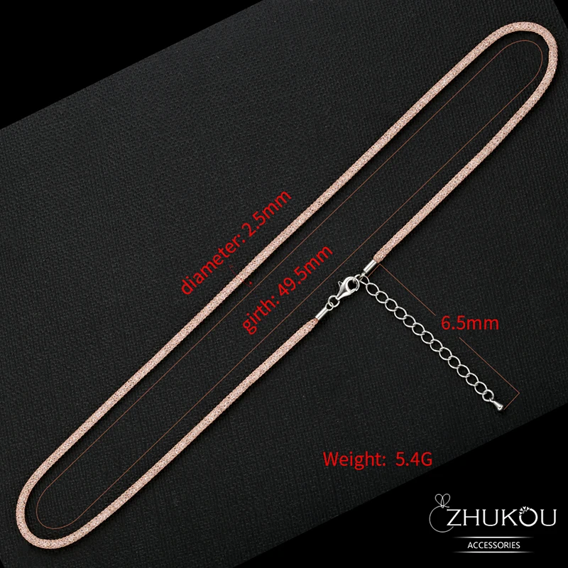 Женская романтичная цепь ZHUKOU из латуни и кубического циркония 2 5x56 мм высокое