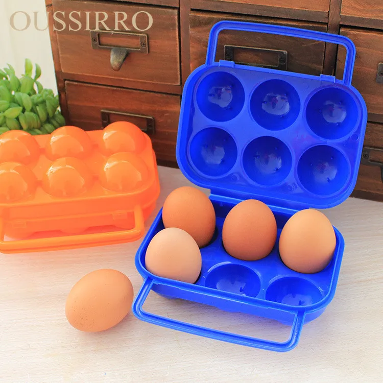 1 ШТ. Портативный Пластиковые 6 Сетка Яйца Ящик Для Хранения Контейнер