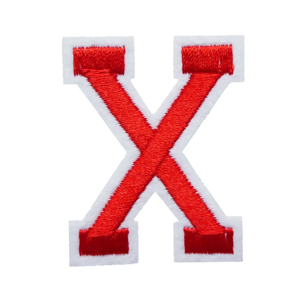 X надписями красная ткань алфавит шитье утюжок вышивка Бейджи для одежды сделай