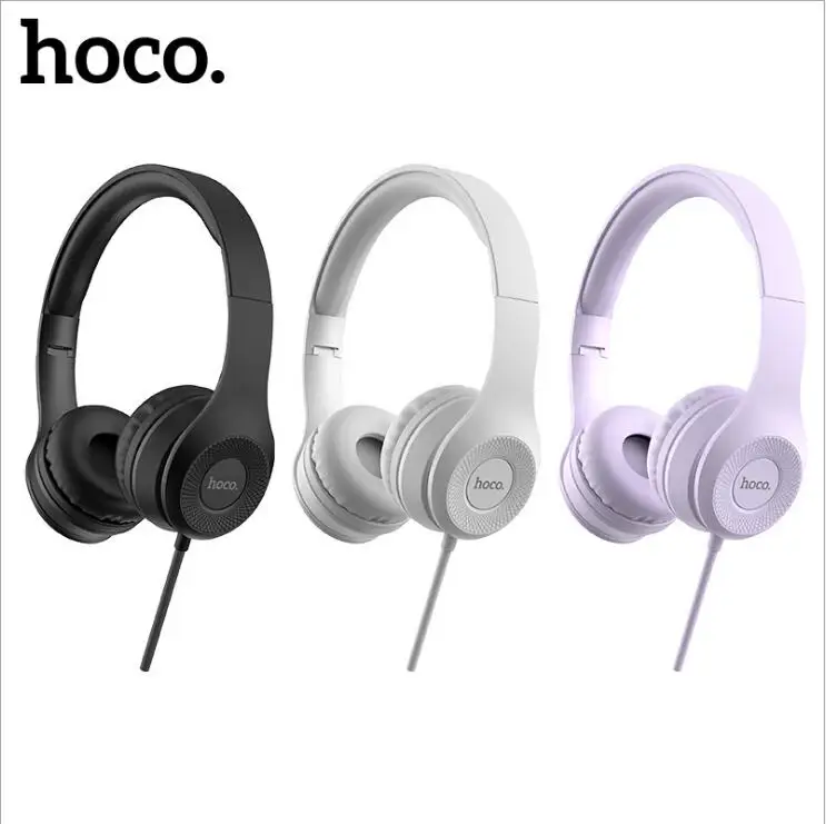 Металлические складные стереонаушники HOCO W21 проводные Hi Fi наушники с FM радио и